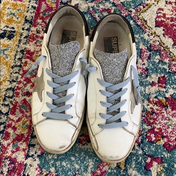 Leather Golden Goose Superstars w/ glitter tongue - Picture 3 of 15